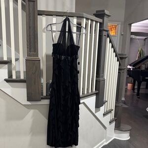 Betsy & Adam Black Halter Maxi Dress